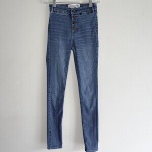 Abercrombie Fitch Super Skinny Jeans High Rise Size 24 Button Fly